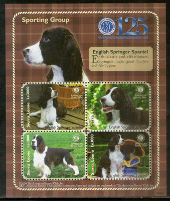 Sierra Leone 2009 English Springer Spaniel Dogs Animals Sc 2950 M/s MNH # 7749