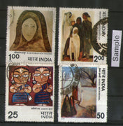 India 1978 Modern Indian Painting Tagore Jamini Roy Sher Gil Phila-759a 4v Used Stamp Set