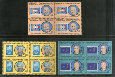 Grenada Grenadines 1985 Mahatma Gandhi India Stamp on Stamps Sc 708-10 BLK/4 MNH # 988