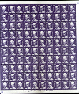 India 2015-19 11th Def. Series Makers of India 500p Jawaharlal Nehru Phila D208 Full Sheet of 100 MNH