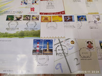 India 2012 Year Pack of 33 FDCs on Olympic Games Lighthouse Joints Issue Wildlife Animals Aviation