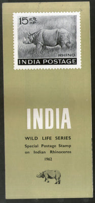 India 1962 Wildlife Rhinoceros Animals Phila-376 Blank Folder