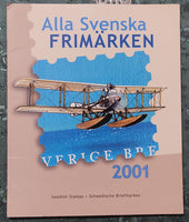 Sweden 2001 Year Pack of 69 Stamps Folder including Flower Dogs Aeroplane Birds Joints Issue Fishes MNH # 10106