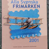Sweden 2001 Year Pack of 69 Stamps Folder including Flower Dogs Aeroplane Birds Joints Issue Fishes MNH # 10106