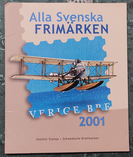 Sweden 2001 Year Pack of 69 Stamps Folder including Flower Dogs Aeroplane Birds Joints Issue Fishes MNH # 10106