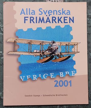 Sweden 2001 Year Pack of 69 Stamps Folder including Flower Dogs Aeroplane Birds Joints Issue Fishes MNH # 10106