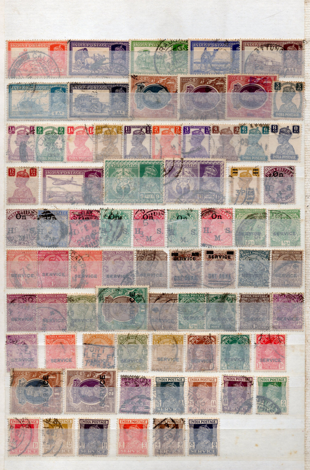 India 154 Diff. QV to KG VI Postage & Service Used Stamps Collection # 10159