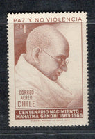 Chile 1969 Mahatma Gandhi of India Apostle of Non Violence Mint without Gum # 1032B
