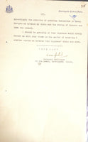 India 1938 Narsingarh State Forces Crested Letter Coat of Arms For Renewal # 10410B