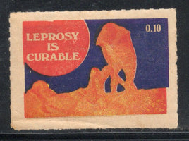 India Mahatma Gandhi Theme 10p Leprosy is Curable English Health Label MINT # 1079