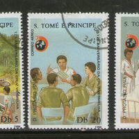 St. Thomas & Prince Is. 1988 Int´al Red Cross 3v Sc 848 Cancelled # 1090