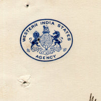 Western India States Agency Crested Letter Signed by Raja Amarsinhji of Wankaner #10932B