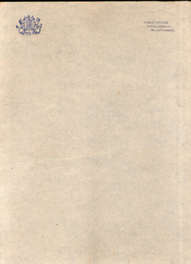India Kotda Sangani State Blank Crested Letter Sheet Size 8.50" x 13.5" # 10932O
