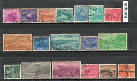 India 1955’s Plan 2nd Definitive Series 18v Complete set Used Stamps # 109