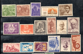 India 1967 Year Pack of 17 Stamps Taj Mahal Scout Jawaharlal Nehru Sport Mounted Mint # 1100