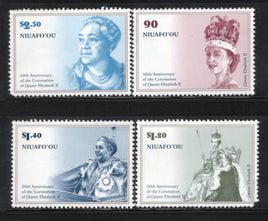Niuafo’ou Tonga 2003 50th Anni. of Coronation of QE II Sc 250-53 MNH # 1178 Faulty