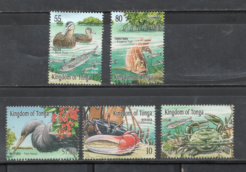 Tonga 2001 Mangroves Bird Fish Crab Sc 1048-52 MNH # 1191