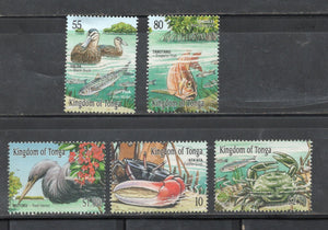 Tonga 2001 Mangroves Bird Fish Crab Sc 1048-52 MNH # 1191