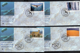 United Nations 2005 Endangered Species Nature Landscape Cheetah Bird Wildlife 4 FDCs # 12595