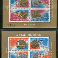 Romania 1988 Seoul Olympic Games Medal Winners Sc 3537 M/s MNH # 12596