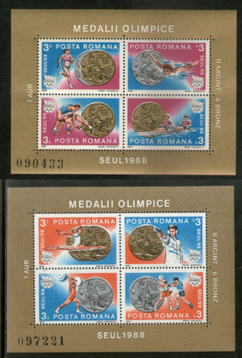 Romania 1988 Seoul Olympic Games Medal Winners Sc 3537 M/s MNH # 12596