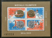 Romania 1988 Seoul Olympic Games Medal Winners Sc 3537 M/s MNH # 12596