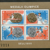 Romania 1988 Seoul Olympic Games Medal Winners Sc 3537 M/s MNH # 12596