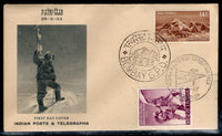India 1953 Conquest of Mt. Everest Phila-308-9 Separate Combination FDCs # 12610