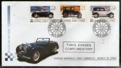 Cyprus 2003 Antique Automobiles Ford Car Transport Sc 1002a-c FDC # 12653