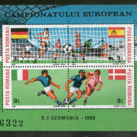 Romania 1988 World Cup Football Sport Sc 3523A M/s MNH # 12702