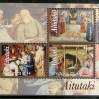 Aitutaki 2014 Christmas Religious Paintings Art Sc 627 M/s MNH # 12720