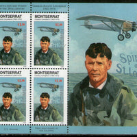 Montserrat 1998 Charles Lindbergh US Aviator Sc 943 Silver O/P SPECIMEN Sheetlet MNH # 12875