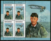 Montserrat 1998 Charles Lindbergh US Aviator Sc 943 Silver O/P SPECIMEN Sheetlet MNH # 12875
