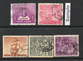 India Fiscal 5 diff. Radio Licence Fee Revenue Stamp Musical Instrument Used  # 1289