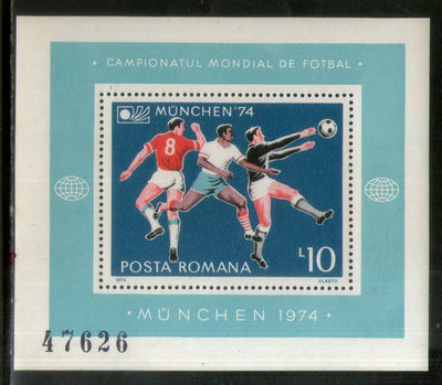 Romania 1974 World Cup Football Championship Sc 2500 Sheetlet MNH # 12993