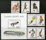 Tanzania 1992 Sports Hockey Boxing Diving 7V+ M/s MNH # 13106
