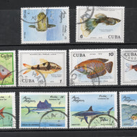 Cuba 10 Diff. Fishes Marine Life Cancelled # 146