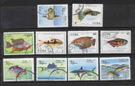 Cuba 10 Diff. Fishes Marine Life Cancelled # 146