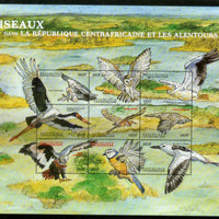 Central African Rep. 2000 Birds of Prey Owl Eagle Wildlife Sc 1323 Sheetlet MNH # 15078