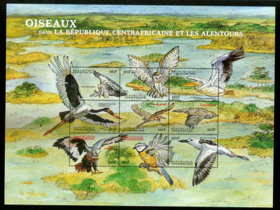 Central African Rep. 2000 Birds of Prey Owl Eagle Wildlife Sc 1323 Sheetlet MNH # 15078