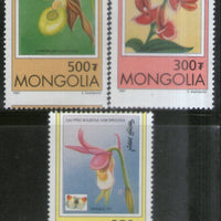 Mongolia 1997 Orchids Flower Flora 3v MNH # 1566