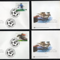 United Nations 2005 Year of Sports & Physical Education Football 4 FDCs # 16168
