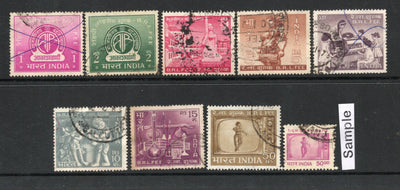 India Fiscal 9 diff. Radio Licence Fee Revenue Stamp Musical Instrument Used  # 1633
