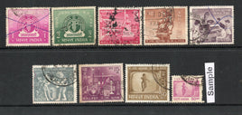 India Fiscal 9 diff. Radio Licence Fee Revenue Stamp Musical Instrument Used  # 1633