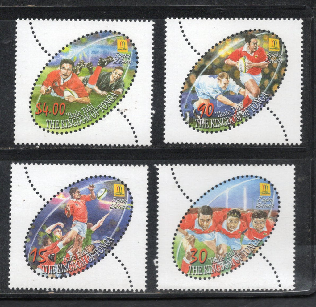 Tonga 2002 Rugby Sport Odd Shaped Sc 1070-73 MNH # 1641