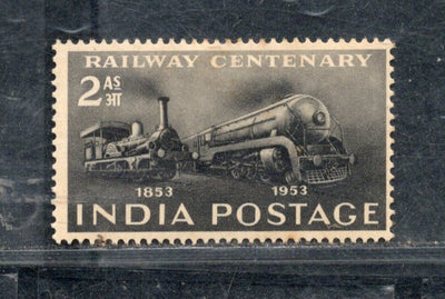 India 1953 Railway Centenary Steam Locomotive Phila-307 Mounted Mint # 1652