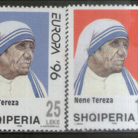 Albania 1996 Mother Teresa India Noble Prize Winner 2v MNH # 1737