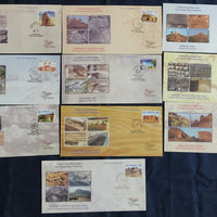 India 2022 Geo Heritage Sites of Rajasthan Minerals Tourism 10 Diff. Special Covers # 18047