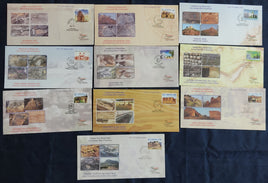 India 2022 Geo Heritage Sites of Rajasthan Minerals Tourism 10 Diff. Special Covers # 18047