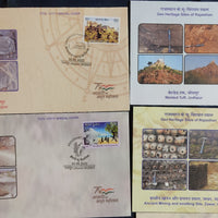 India 2022 Geo Heritage Sites of Rajasthan Minerals Tourism 10 Diff. Special Covers # 18047